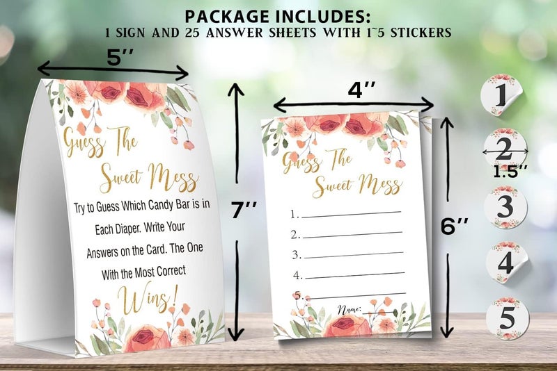 Pazag The Sweet Mess  Dirty Diaper gameBaby Shower Games The Sweet Name That Poogs007A - Image 3