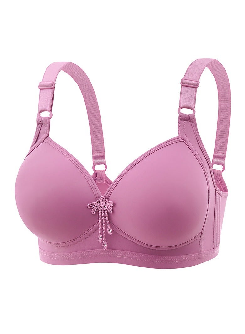 Loquat Womens Soft Smoothing Bras Unpadded wireless Bra Pinkish Purple