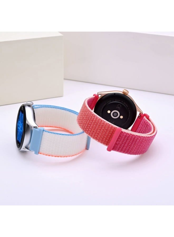 ANNEFIT Nylon Sport Loop Watch Bands 20mm, 2 Packs Quick Release Adjustable Strap for Men Women (Pomegranate and White)  - Image 2