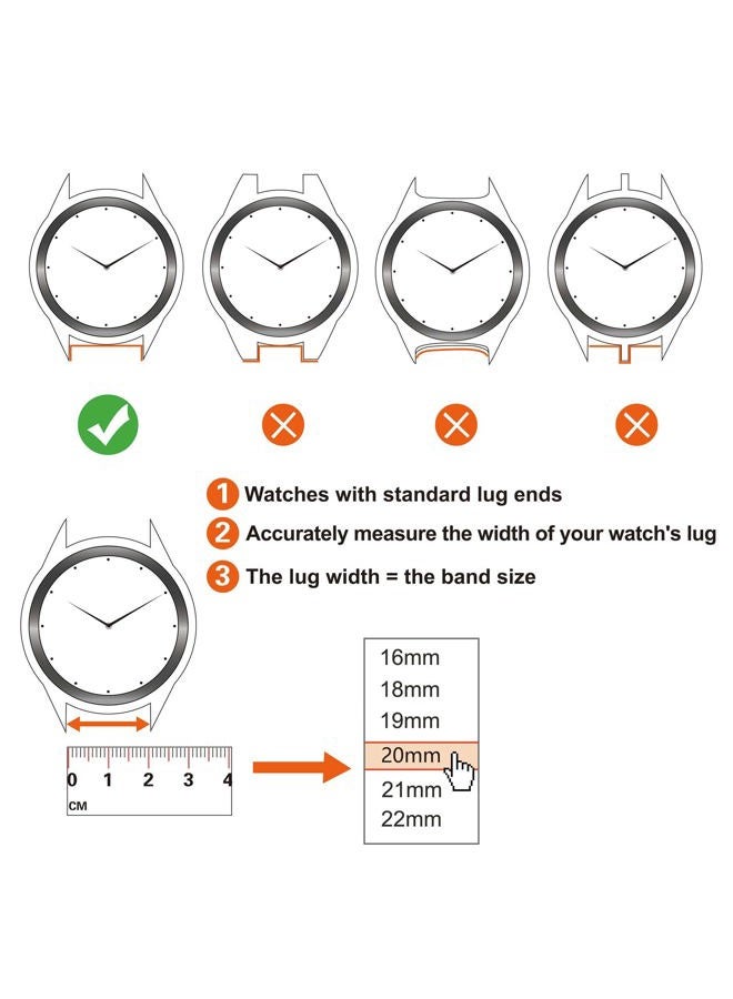ANNEFIT Nylon Sport Loop Watch Bands 20mm, 2 Packs Quick Release Adjustable Strap for Men Women (Pomegranate and White)  - Image 5