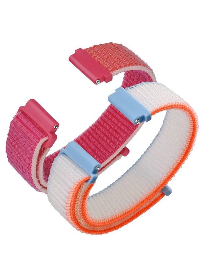 ANNEFIT Nylon Sport Loop Watch Bands 20mm, 2 Packs Quick Release Adjustable Strap for Men Women (Pomegranate and White)  - Image 1