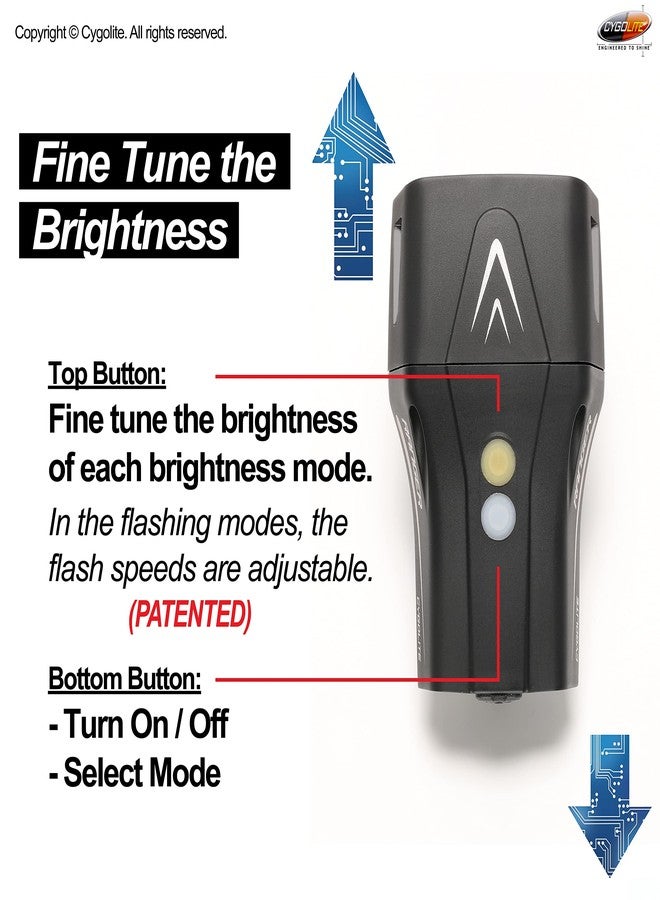 Cygolite Ranger 1,800 Lumen Endurance Bicycle Light- Ultra High Run Time- 9 Light Modes- Fine Tuneable Brightness- IP67 Waterproof- Hard Mount- USB Rechargeable- Road & Mountain - Image 4