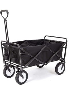 SKY-TOUCH Outdoor Wagon Collapsible with Removable Fabric Festival Garden Camping Picnic Cart Supports Max 100kg Portable Transport Trailer Black  - Image 1