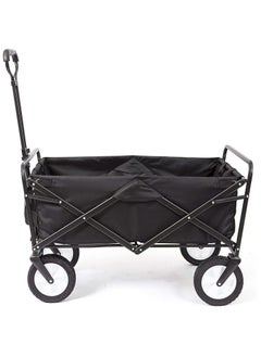 SKY-TOUCH Outdoor Wagon Collapsible with Removable Fabric Festival Garden Camping Picnic Cart Supports Max 100kg Portable Transport Trailer Black  - Image 5