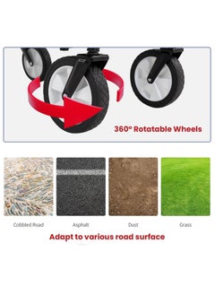 SKY-TOUCH Outdoor Wagon Collapsible with Removable Fabric Festival Garden Camping Picnic Cart Supports Max 100kg Portable Transport Trailer Black  - Image 4