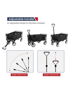 SKY-TOUCH Outdoor Wagon Collapsible with Removable Fabric Festival Garden Camping Picnic Cart Supports Max 100kg Portable Transport Trailer Black  - Image 2