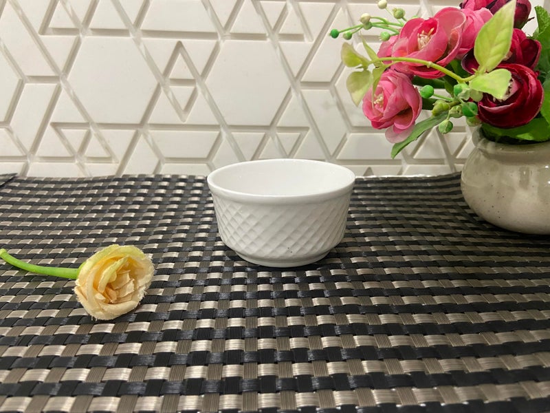 ALTAICA Bone China White Ceramic 80 ml Small Sauce Bowl Set of 4 Mini Dip Bowls for Serving Chutney, Salsa, Pickle, Sauce - Image 3