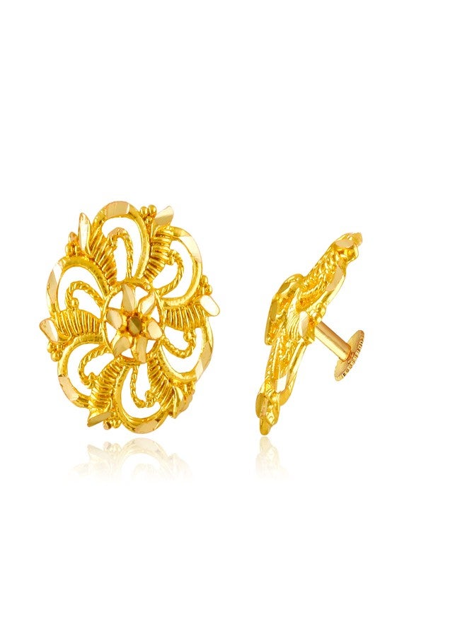 MEENAZ Traditional Temple 1 One Gram Gold 18k Copper Brass Ruby Meenakari South Indian Screw Back Studs Earrings Combo Set Pack Tops Stud For Women girls Latest -Ear rings combo-M129 - Image 5
