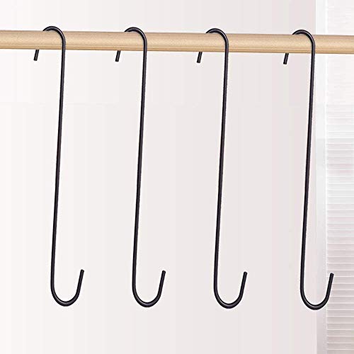 Leafy Tales 10-Inch Heavy Duty Metal S Hooks (Pack of 6) - Large Black S-Shaped Hanging Hooks for Plant Baskets, Bird Feeders, Pots & Pans | Rust-Proof Iron Utility Hooks for Home & Garden - Image 3