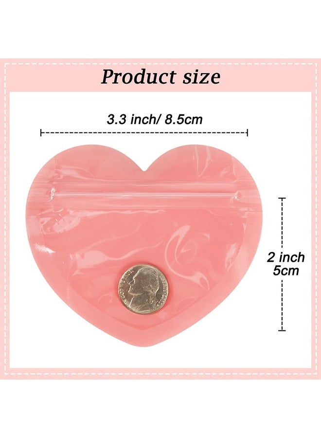 كوانتوم 50 حقيبة مجوهرات على شكل قلب، حقائب شفافة قابلة للإغلاق، حقيبة صغيرة لتنظيم المجوهرات - Image 2