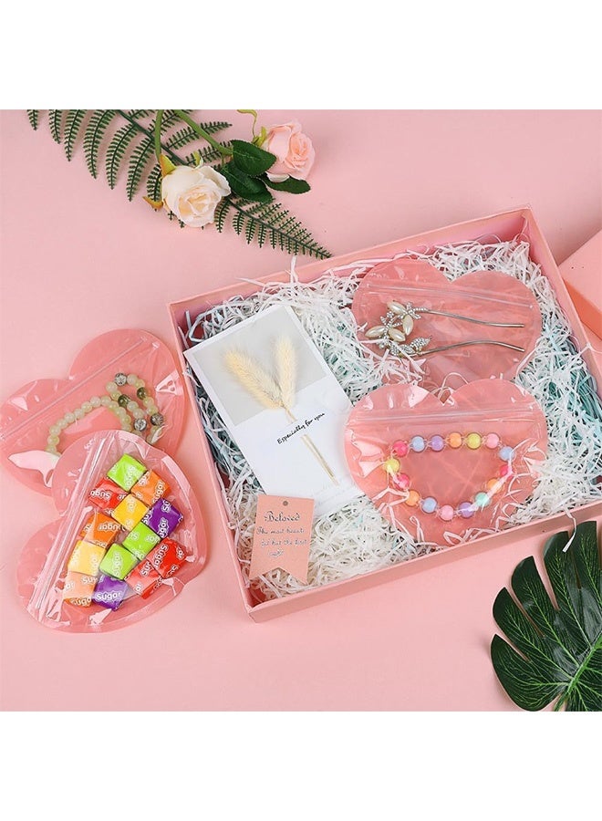 كوانتوم 50 حقيبة مجوهرات على شكل قلب، حقائب شفافة قابلة للإغلاق، حقيبة صغيرة لتنظيم المجوهرات - Image 5