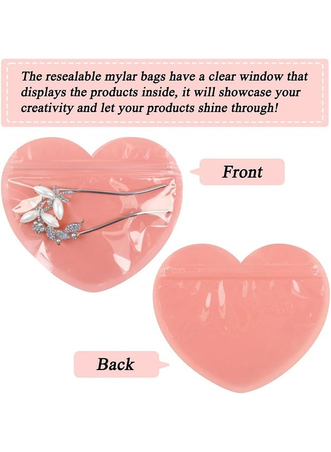 كوانتوم 50 حقيبة مجوهرات على شكل قلب، حقائب شفافة قابلة للإغلاق، حقيبة صغيرة لتنظيم المجوهرات - Image 4