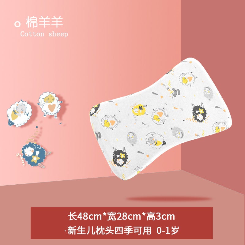 Summer Breathable Anti-Deflection Head Male And Female Newborn Baby Memory Cotton Shaped Pillow Newborn Infant Pillow Pressure-Free - Image 3
