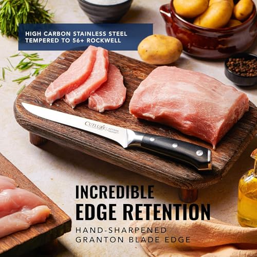 Cutluxe Boning Knife – 6" Razor Sharp Fillet – High Carbon German Steel – Full Tang Ergonomic Handle Design – Artisan Series - Image 5