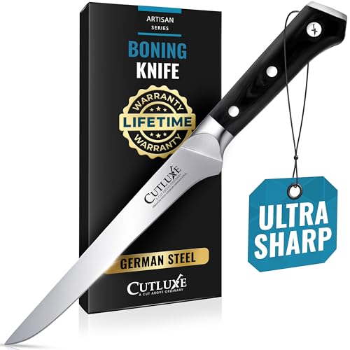Cutluxe Boning Knife – 6" Razor Sharp Fillet – High Carbon German Steel – Full Tang Ergonomic Handle Design – Artisan Series - Image 1