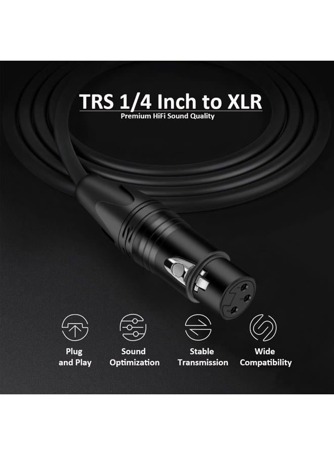 DREMAKE TRS 1/4 Inch 6.35mm/6.5mm to XLR Female Balanced Interconnect Audio Cable, 15FT 3Pin XLR to Quarter Inch Mic Cable for Microphone, Mixer, Guitar, AMP, Speakers - Black - Image 3