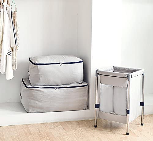 Metsi Wardrobe Organizer for Cloth storage bags for clothes large with Handles Breathable Canvas storage box under bed storage organizer box help in Organizing Clothes and More Beige - Image 5