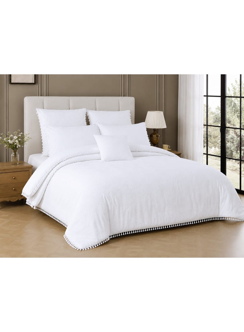 8-piece luxury jacquard bedspread set with elegant lace – high quality and luxurious hotel look - Image 1