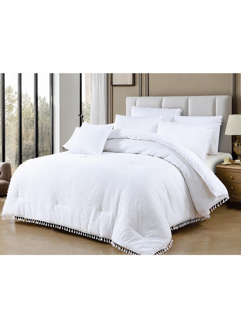 8-piece luxury jacquard bedspread set with elegant lace – high quality and luxurious hotel look - Image 3