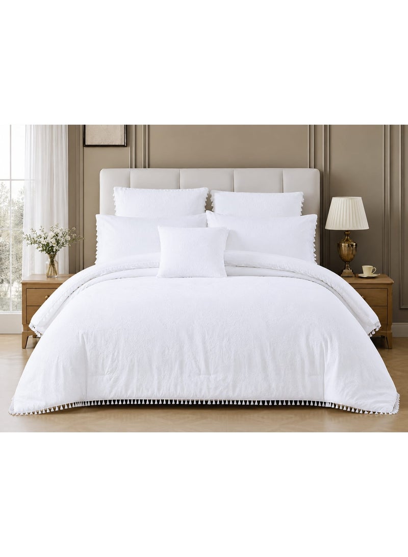 8-piece luxury jacquard bedspread set with elegant lace – high quality and luxurious hotel look - Image 2