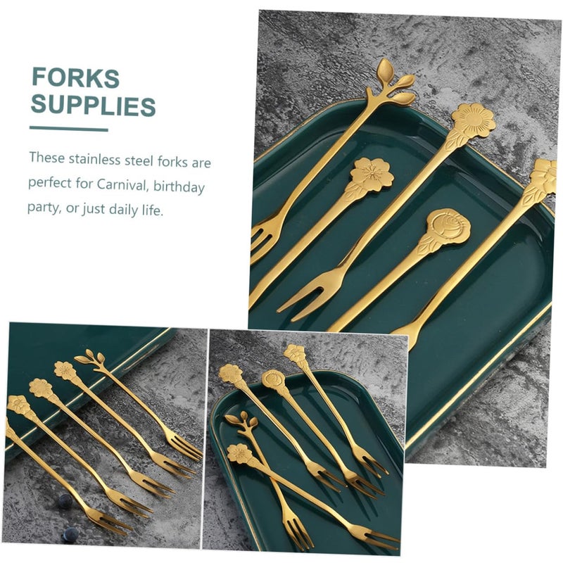 Titanium Coated Stainless Steel Fruit Forks 10 Piece Set For Dessert And Party - Image 5