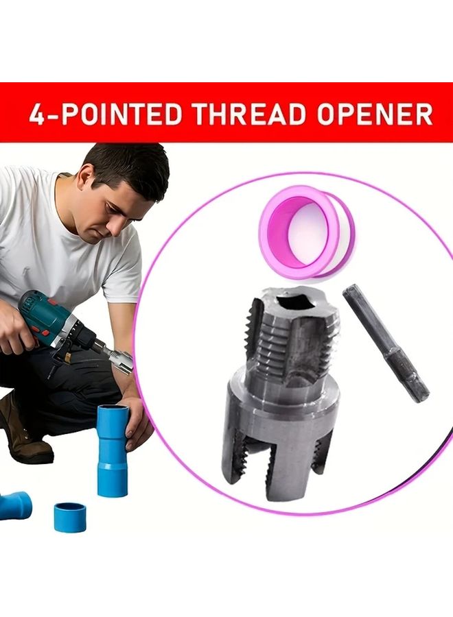 2025 New 2 Piece PVC Pipe Thread Cutting Tool Kit 1 2 Inch 3 4 Inch Fine Iron Material - Image 1