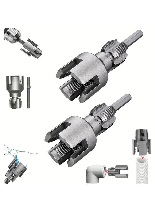 2025 New 2 Piece PVC Pipe Thread Cutting Tool Kit 1 2 Inch 3 4 Inch Fine Iron Material - Image 4