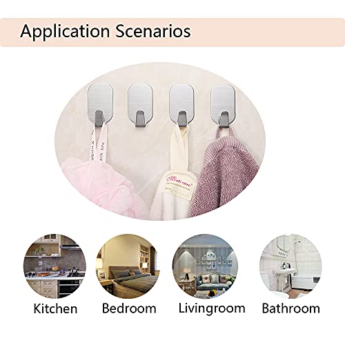 Kiemeu Small Self Adhesive Hooks for Hanging Heavy Duty Stick On Hooks for Wall Sticky Hooks, Pack of 10 - Image 5