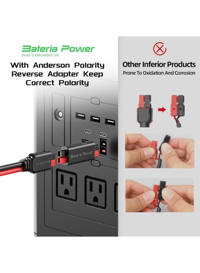بطارية الطاقة كابل تمديد BateriaPower (مقاس 10AWG) للتحويل من MC4 إلى قابس Anderson، بطول 10 أقدام، مصنوع من أسلاك نحاسية مطلية بالقصدير – مخصص لأنظمة الطاقة الشمسية، وبنوك البطاريات، والمركبات الترفيهية (RVs)، والمولدات المحمولة. - Image 3