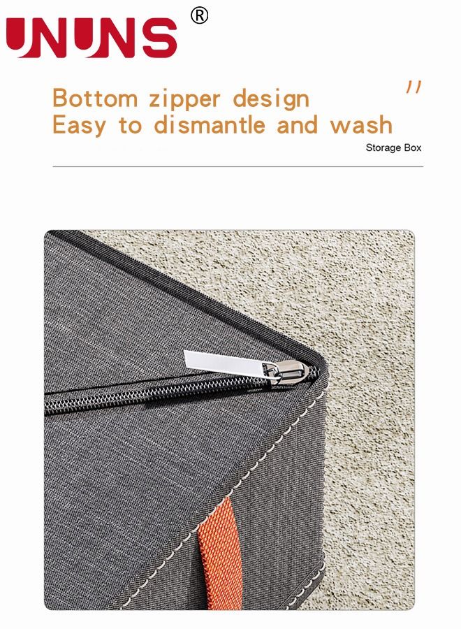 UNUNS Underwear Storage Box,Set Of 3 Foldable Divider Organizers,Closet Boxes For Socks,Bras,Ties,Scarves(20+6+7,Dark Gray) - Image 3