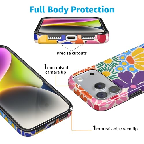 Casely iPhone 17 Pro Case | Flower Patch | Multi-Color Floral | Compatible with MagSafe | Classic Ultra Slim Design - Image 5