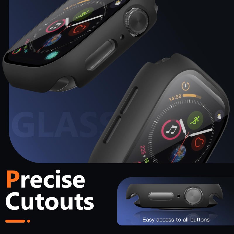 Charlam 3 Pack Charlam Case Compatible with Apple Watch 38mm Series 1/2/3 Built-in Screen Protector, Ultra-Thin Bumper Full Cover Hard PC Protective Case for iWatch 38MM, Black, Navy Blue, White - Image 3