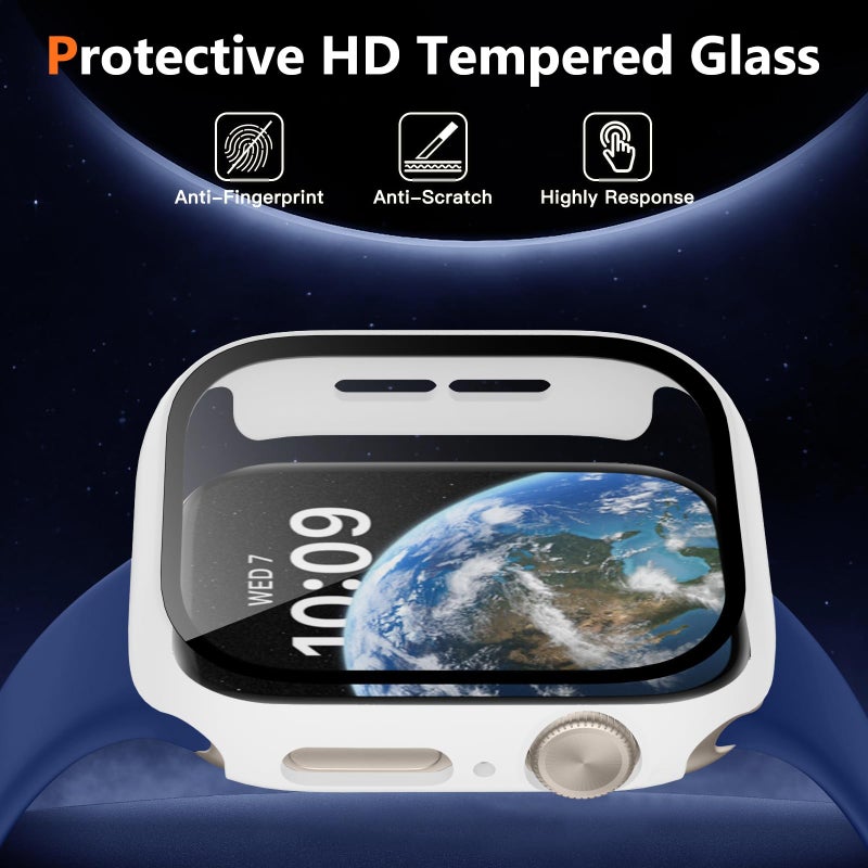 Charlam 3 Pack Charlam Case Compatible with Apple Watch 38mm Series 1/2/3 Built-in Screen Protector, Ultra-Thin Bumper Full Cover Hard PC Protective Case for iWatch 38MM, Black, Navy Blue, White - Image 4