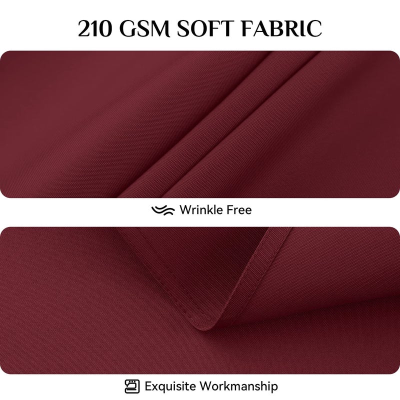 Softalker Round Tablecloth Waterproof & Stain Resistant Table Cloth Wrinkle Free Fabric Washable 210Gsm Polyester Table Cover For Dining/Party/Buffet/Wedding - 60 Inch, Burgundy - Image 4