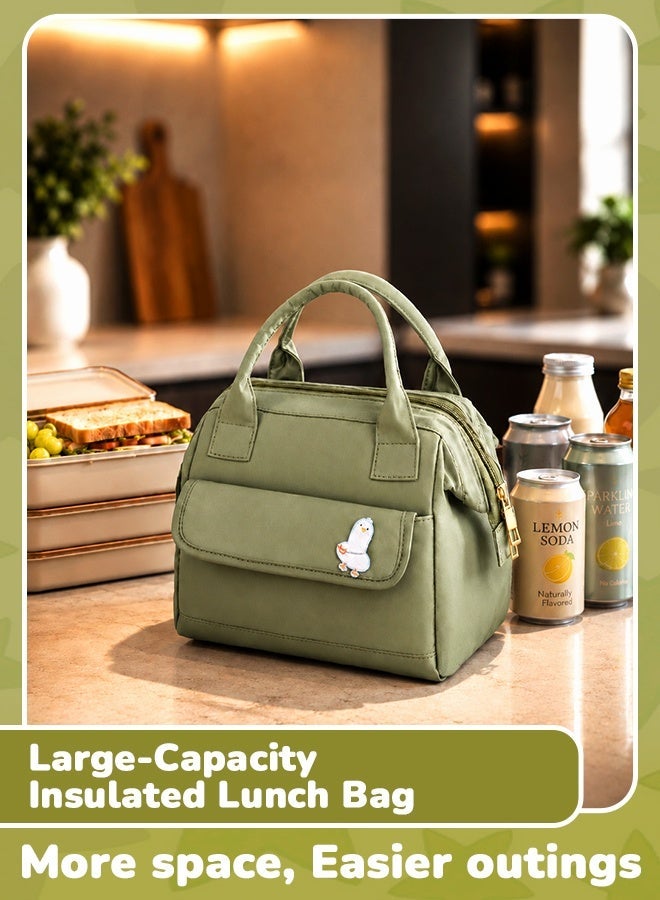 Arabayt Large‑Capacity Insulated Lunch Bag | Leak‑Proof Thermal Cooler Tote, Unisex Portable Food Storage Bag for School, Office & Outdoor Picnic (Green) - Image 1
