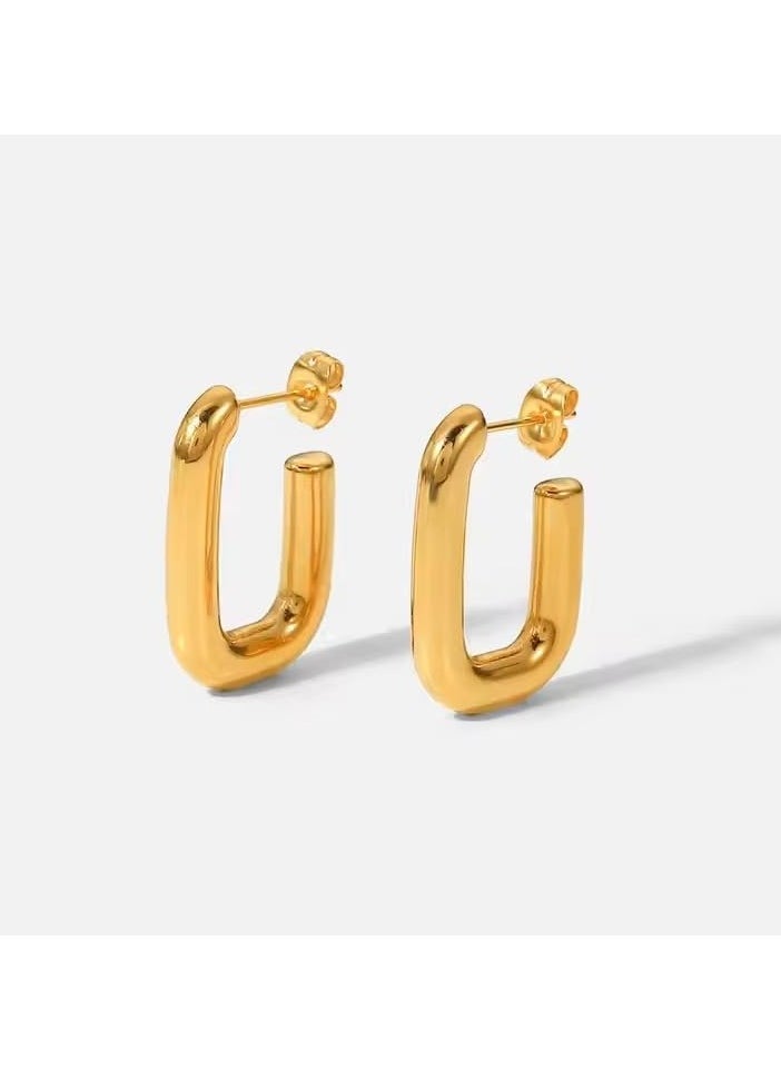 Fayrouz Jewellery Stainless Steel Hoop Earrings Hypoallergenic Open Lightweight Fashionable All-match by Fairuz Jewelry  - Image 1
