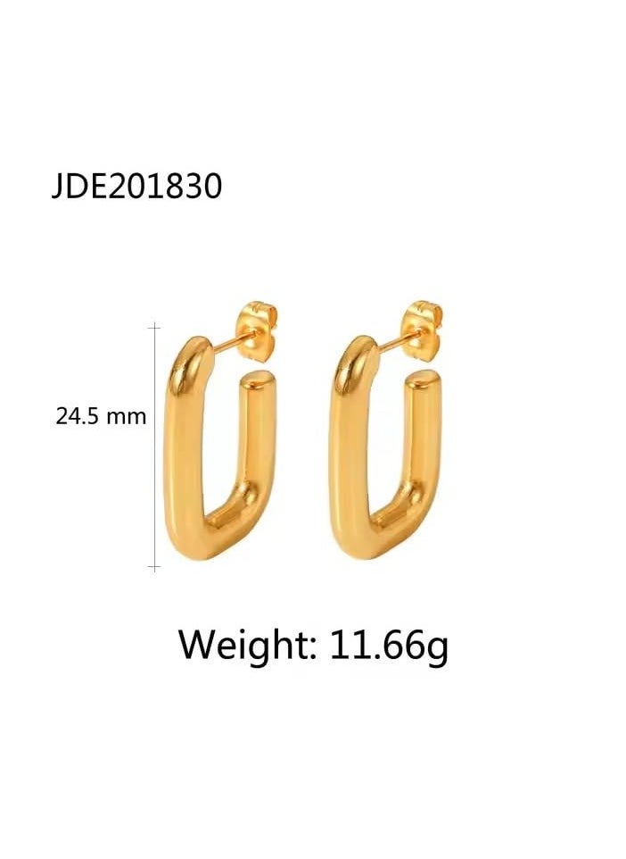 Fayrouz Jewellery Stainless Steel Hoop Earrings Hypoallergenic Open Lightweight Fashionable All-match by Fairuz Jewelry  - Image 2