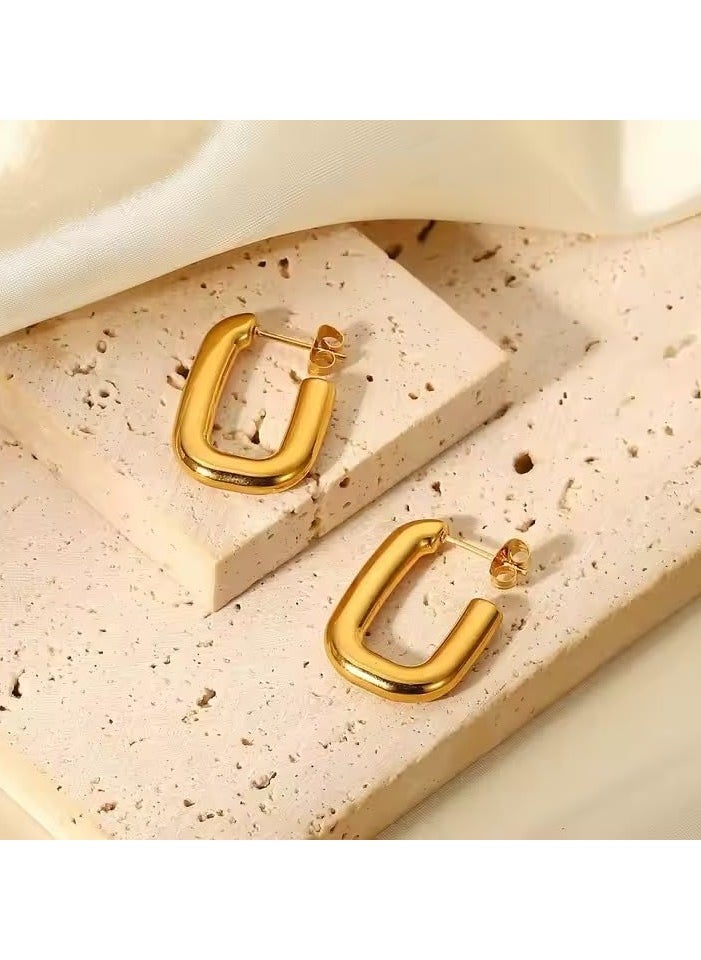 Fayrouz Jewellery Stainless Steel Hoop Earrings Hypoallergenic Open Lightweight Fashionable All-match by Fairuz Jewelry  - Image 4