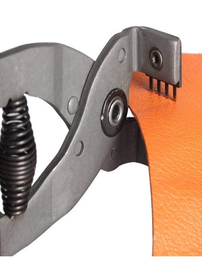 Terizger Leather Stitching Hole Punch Plier Clamp Cutter Leather Hand Pliers Leather Punch Tool for Belts Straps Saddles Fabric Leather DIY Craft (4 Prong) - Image 5