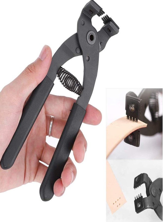 Terizger Leather Stitching Hole Punch Plier Clamp Cutter Leather Hand Pliers Leather Punch Tool for Belts Straps Saddles Fabric Leather DIY Craft (4 Prong) - Image 3