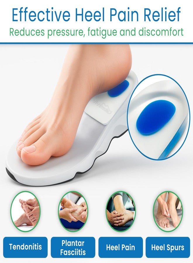 Vivesole 3 Pairs Gel Heel Cups For Heel Pain, Plantar Fasciitis - Silicone Cushion Pads for Achilles Tendonitis - Shock Absorbing Shoe Wedge Inserts for Bone Spur, Foot Pain Relief, Sore, Bruised - Image 3