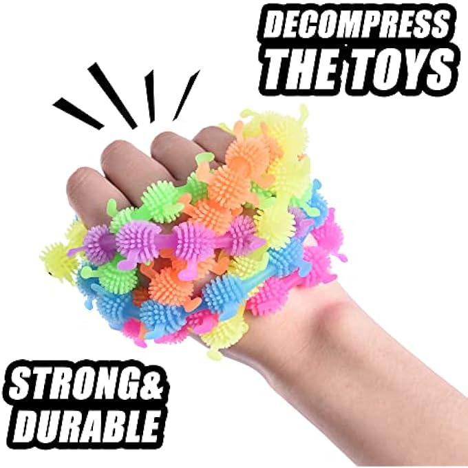 Rtinsd 12 PCS Caterpillars Stretchy String Fidget Sensory Toys,Relaxing Toys for Kids and Adults,Relieve Anxiety Stress for Autistic Children,Goodie Bag Fillers(Worm Style) - Image 2