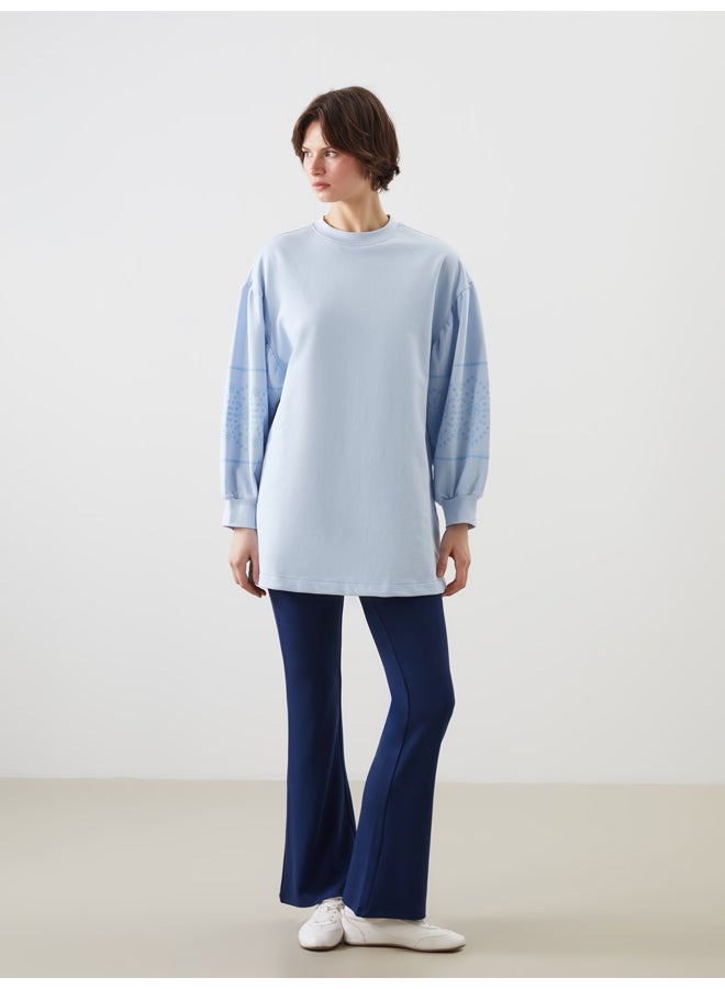 LC WAIKIKI Crew Neck Patterned Women's Sweatshirt Tunic - Image 2