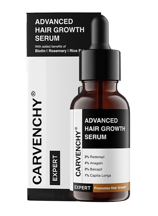 CARVENCHY Advanced Hair Growth Serum| 3% Redensyl - 2x Better Results than Minoxidil | + 4% Anagain + 3% Baicapil | Rosemary, Biotin | Hair growth & Hair fall control serum for Women & Men | 30ml - Image 1
