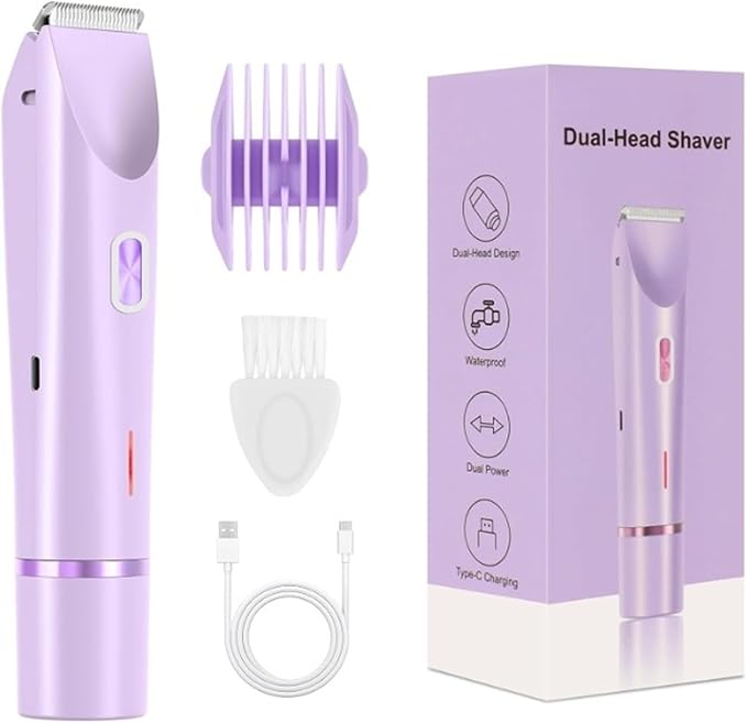 مزيل الشعر الكهربائي الأرجواني للنساء مع شاشة عرض LED، لطيف على البشرة وسهل الحمل أثناء السفر - Image 1