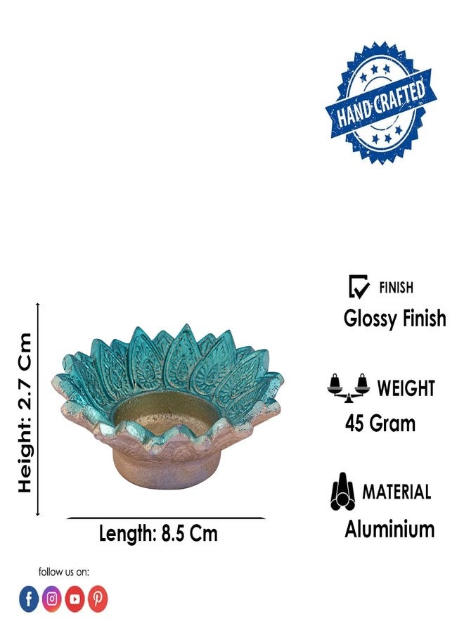 SATVIK STORE ساتفيك، 6 قطع، مصباح زيتي متعدد الألوان على شكل زهرة اللوتس، حامل شموع، مصباح زيتي، مناسب لديكور المنزل الهندي الداخلي (ماندير) أو كهدية تذكارية لحفلات ديوالي أو البوجان أو البوجا أو المكتب أو أي مناسبة أخرى. - Image 4