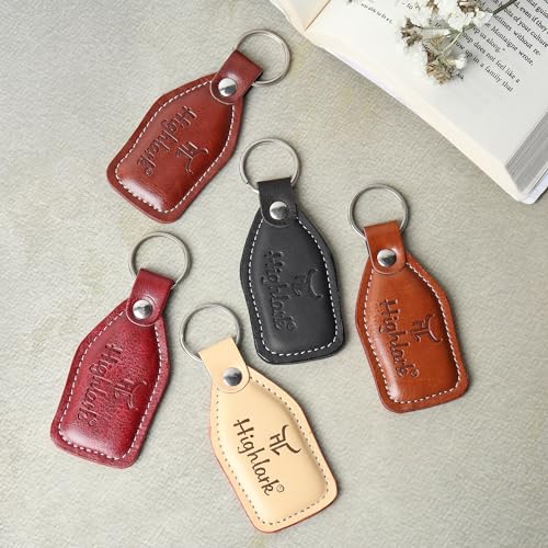 Highlark Signature Leather Finish Keychain for Men & Women | Durable Metal Key Holder for Car and Bike Keys | Elegant Everyday Accessory - Image 1