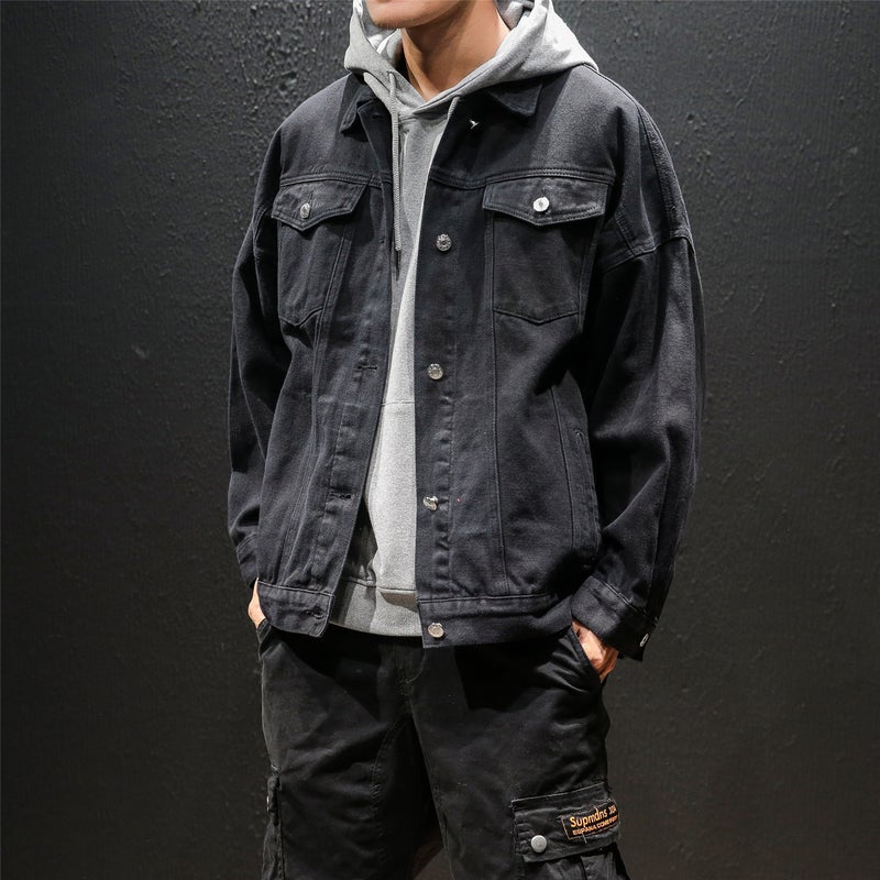 Autumn Men'S Jacket 2019 New Japanese Large Size Men'S Denim Coat Trendy Loose Boys Jacket - Image 4