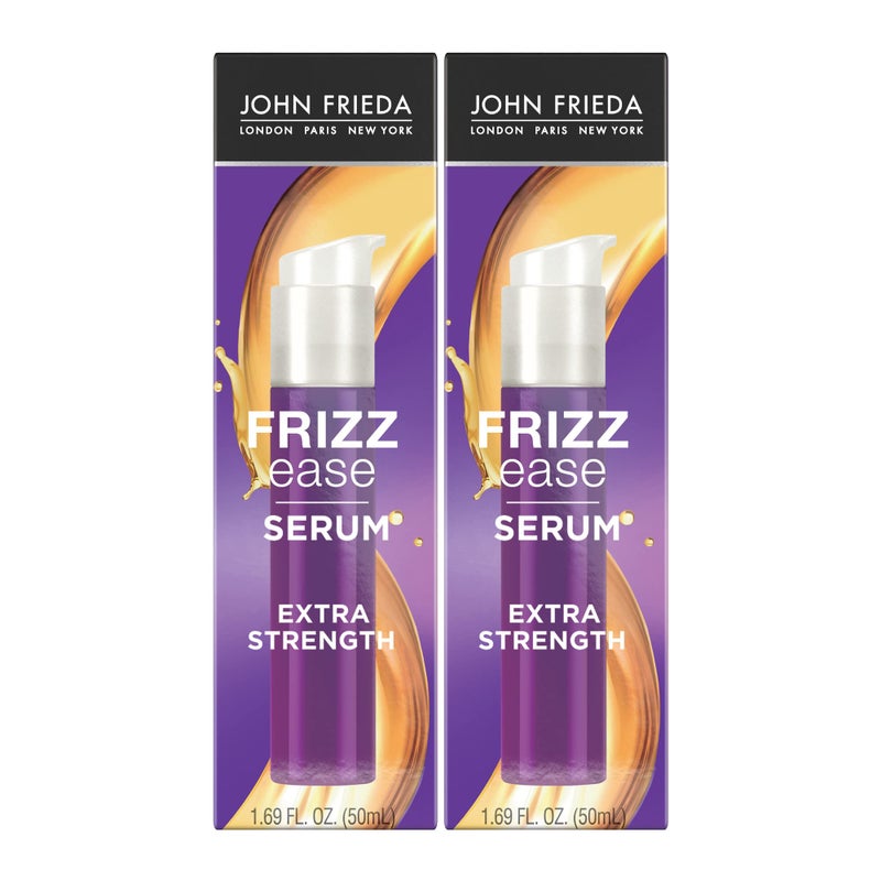 John Frieda Frizz Ease Extra Strength Hair Serum Instantly Smooths for Healthy Hydrated FrizzFree Hair for Thick and Coarse Hair with Argan  Coconut Oil for Heat Protection 169 Oz Pack of 2