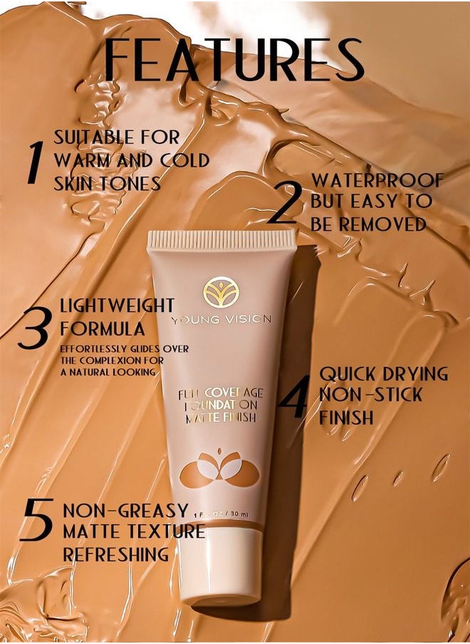 YOUNG VISION Liquid Luminous Foundation,Full Coverage Finish,Matte,Hydrating And Embellishing The Skin No.06  - Image 2